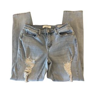 Judy Blue Women's Distressed boyfriend fit Blue jeans